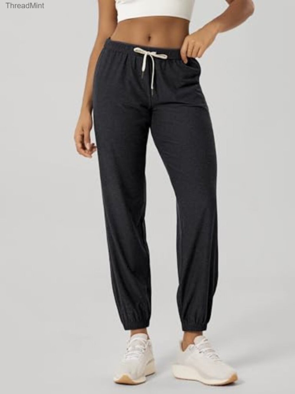 Ultra Soft Performance Sweatpants Joggers Mid Rise with Pockets - Picture 2 of 6